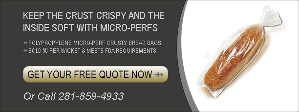 Micro Perforated Bread Bags, Wicket Dispenser